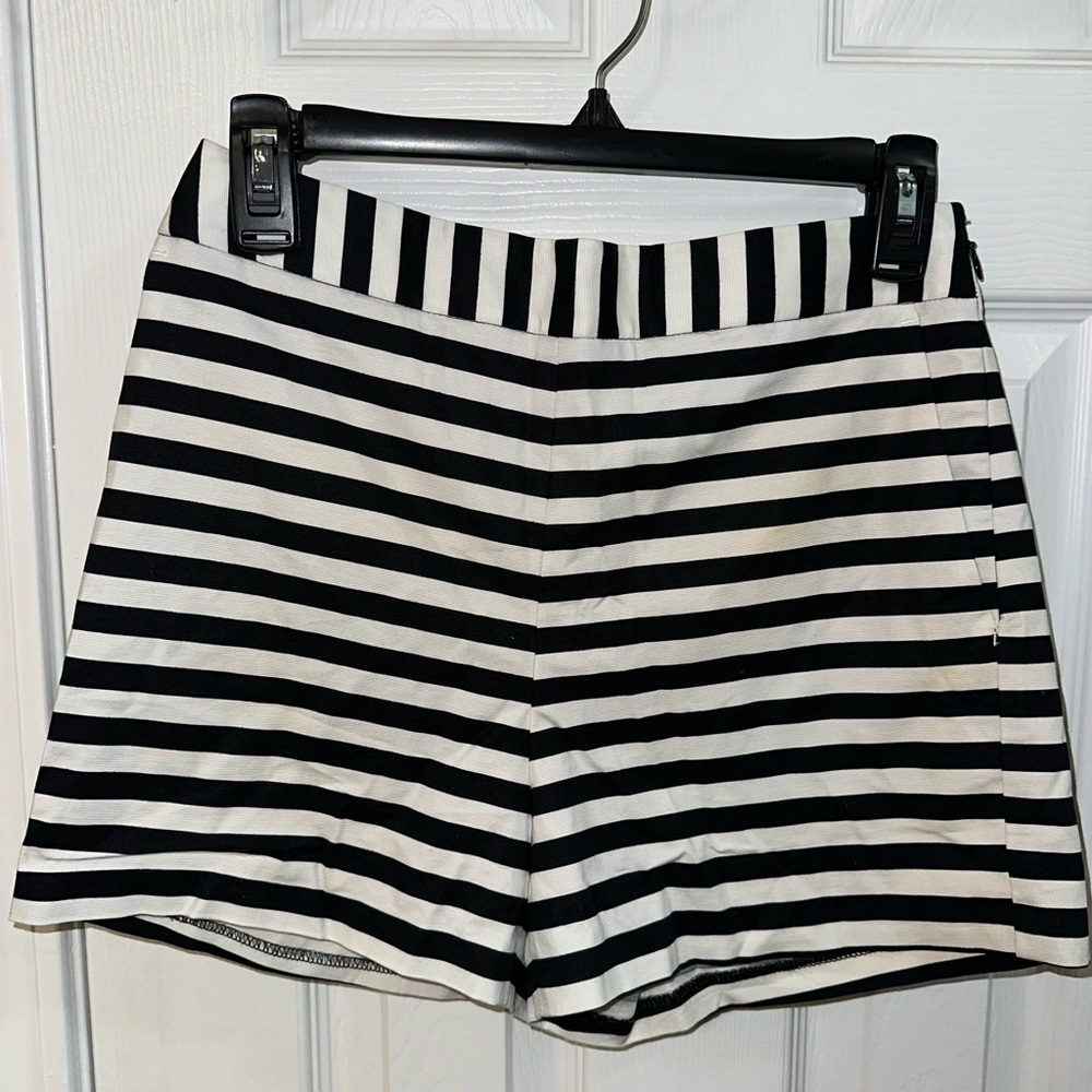Express Black and White Striped Women Shorts